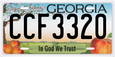 GA license plate CCF3320