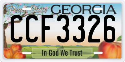 GA license plate CCF3326