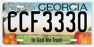 GA license plate CCF3330