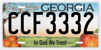 GA license plate CCF3332