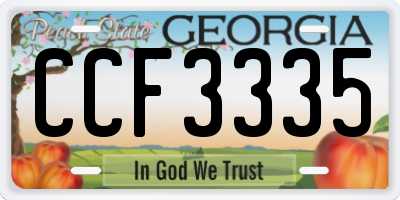 GA license plate CCF3335