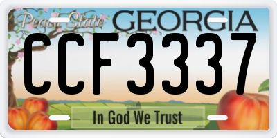 GA license plate CCF3337