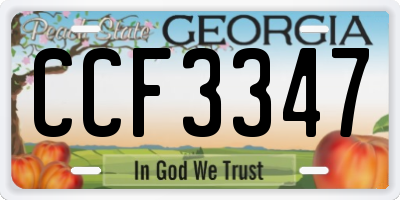 GA license plate CCF3347