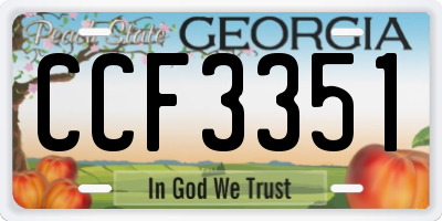 GA license plate CCF3351