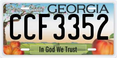 GA license plate CCF3352