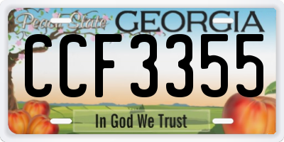 GA license plate CCF3355