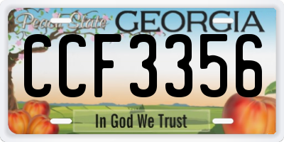 GA license plate CCF3356