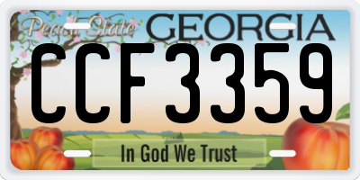 GA license plate CCF3359