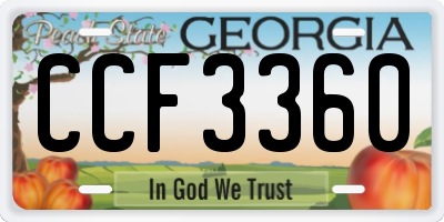 GA license plate CCF3360