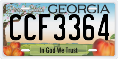 GA license plate CCF3364