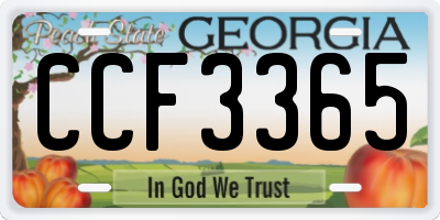 GA license plate CCF3365