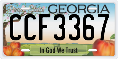 GA license plate CCF3367