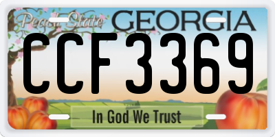 GA license plate CCF3369