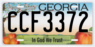 GA license plate CCF3372