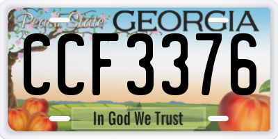GA license plate CCF3376