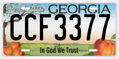 GA license plate CCF3377