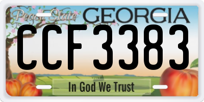GA license plate CCF3383