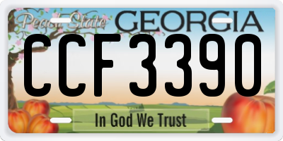 GA license plate CCF3390