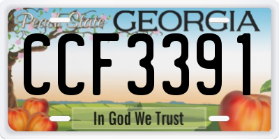 GA license plate CCF3391