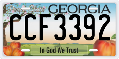 GA license plate CCF3392
