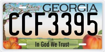 GA license plate CCF3395