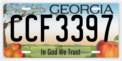 GA license plate CCF3397
