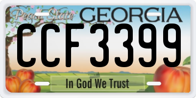 GA license plate CCF3399