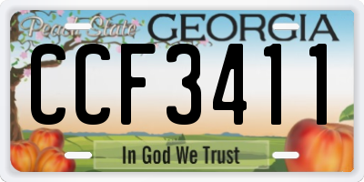 GA license plate CCF3411