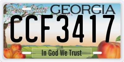 GA license plate CCF3417