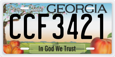 GA license plate CCF3421