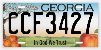GA license plate CCF3427