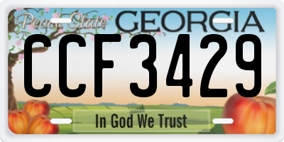 GA license plate CCF3429
