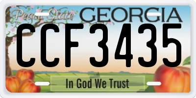 GA license plate CCF3435