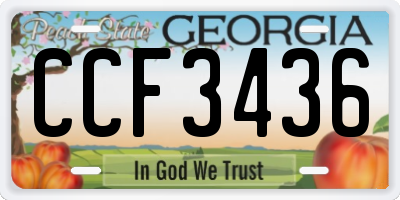 GA license plate CCF3436