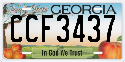 GA license plate CCF3437