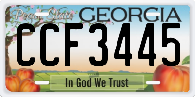 GA license plate CCF3445