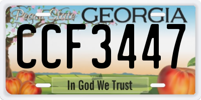 GA license plate CCF3447