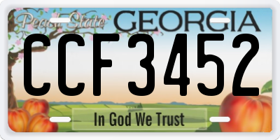 GA license plate CCF3452