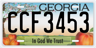 GA license plate CCF3453