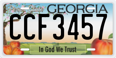 GA license plate CCF3457