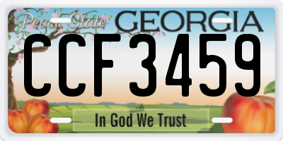 GA license plate CCF3459