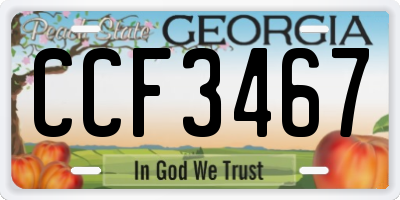GA license plate CCF3467