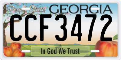 GA license plate CCF3472