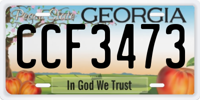 GA license plate CCF3473