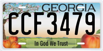 GA license plate CCF3479