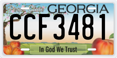 GA license plate CCF3481