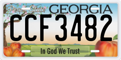 GA license plate CCF3482