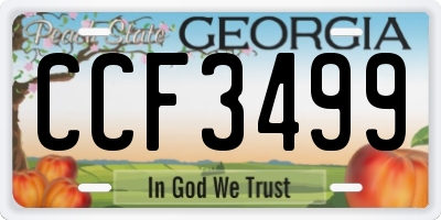 GA license plate CCF3499