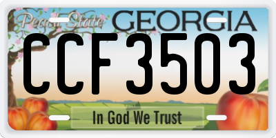GA license plate CCF3503