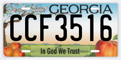 GA license plate CCF3516
